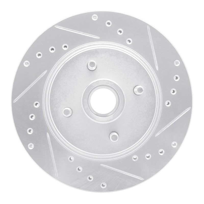 R1 Concepts R1 87-88 Ford Thunderbird Front Right Drilled & Slotted Silver Brake Rotor