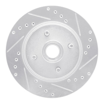 R1 Concepts R1 87-88 Ford Thunderbird Front Right Drilled & Slotted Silver Brake Rotor