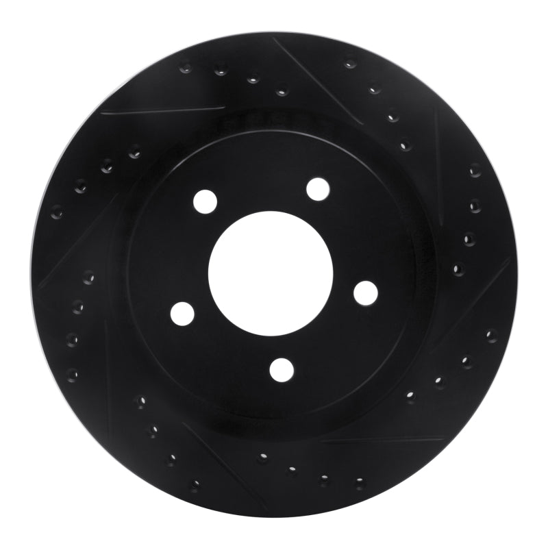 R1 Concepts R1 99-04 Chrysler 300M Front Right Drilled & Slotted Black Brake Rotor