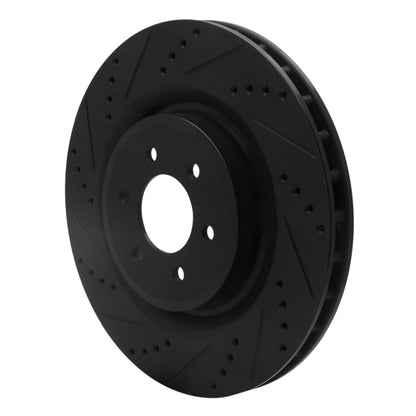 R1 Concepts R1 03-17 Dodge Viper Rear Left Drilled & Slotted Black Brake Rotor