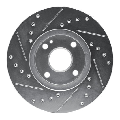 R1 Concepts R1 94-02 Mazda Miata Front Right Drilled & Slotted Silver Brake Rotor