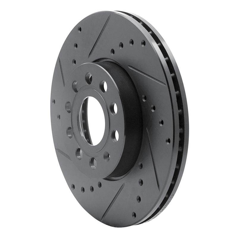 R1 Concepts R1 05-25 Audi Q2 (Mexico) Front Left Drilled & Slotted Black Brake Rotor