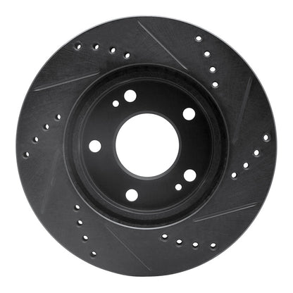 R1 Concepts R1 00-24 Chrysler SEBRING Front Left Drilled & Slotted Black Brake Rotor