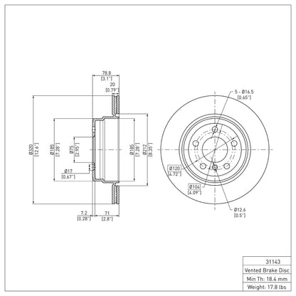 DFC 07-19 BMW X6 Rear Brake Rotor