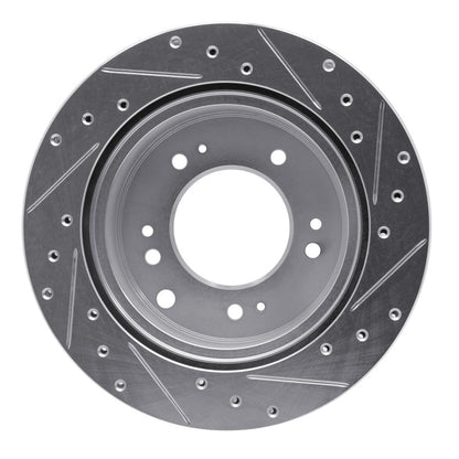R1 Concepts R1 07-09 Kia SORENTO Rear Left Drilled & Slotted Silver Brake Rotor