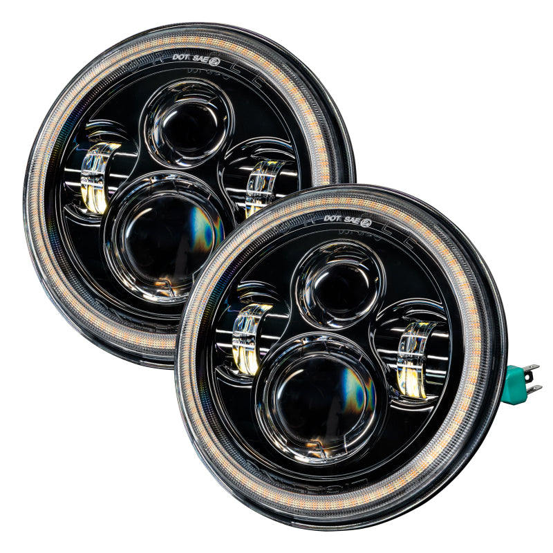 ORACLE Lighting Oracle 07-18 Jeep Wrangler JK Switchback LED Halo Headlights - Amber/White - Switchback