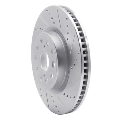 R1 Concepts R1 07-23 Lexus LS460 Front Right Drilled & Slotted Silver Brake Rotor