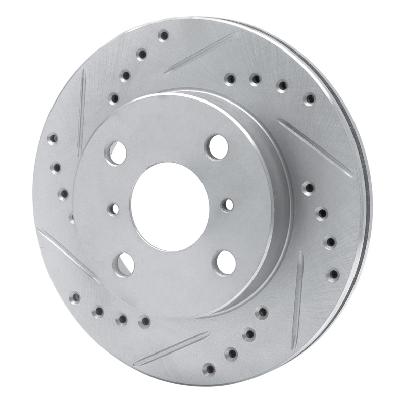 R1 Concepts R1 99-05 Toyota Yaris (Mexico) Front Left Drilled & Slotted Silver Brake Rotor