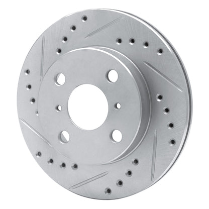 R1 Concepts R1 99-05 Toyota Yaris (Mexico) Front Left Drilled & Slotted Silver Brake Rotor