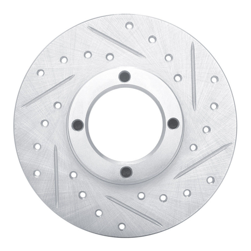 R1 Concepts R1 63-79 Austin Healey Sprite Front Right Drilled & Slotted Silver Brake Rotor