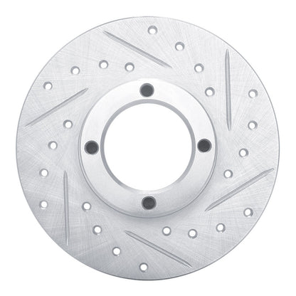 R1 Concepts R1 63-79 Austin Healey Sprite Front Right Drilled & Slotted Silver Brake Rotor