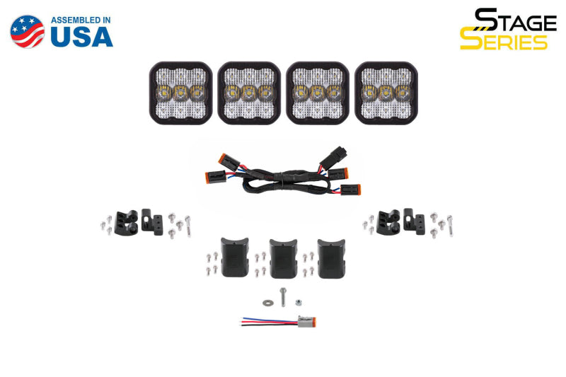 Diode Dynamics SS5 Pro Universal CrossLink 4-Pod Lightbar - White Combo