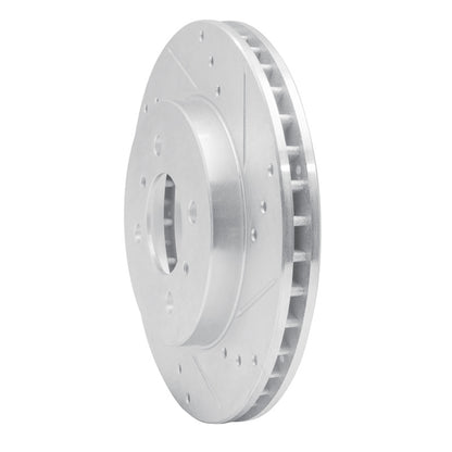 R1 Concepts R1 98-07 Mitsubishi Lancer Front Right Drilled & Slotted Silver Brake Rotor