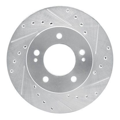 R1 Concepts R1 83-89 Chrysler Conquest Front Right Drilled & Slotted Silver Brake Rotor