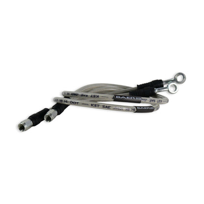 Baer Brakes 23in Long Braided Hose Set w/ 3AN Female Straight x 10mm 20 Degree Banjo Ends