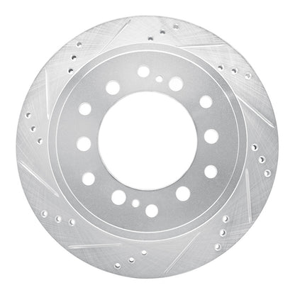 R1 Concepts R1 10-24 Lexus GX460 Rear Left Drilled & Slotted Silver Brake Rotor