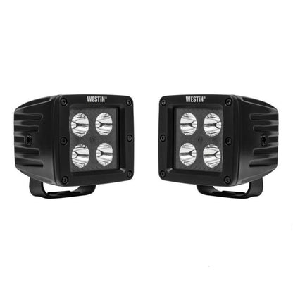 Westin HyperQ LED Auxiliary Lights 3in x 3in cube 20w Flood - Black