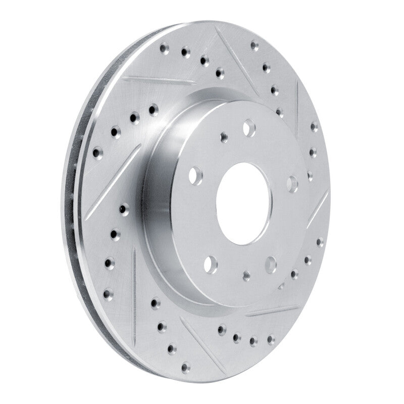 R1 Concepts R1 88-89 Chevrolet C3500 Front Right Drilled & Slotted Silver Brake Rotor