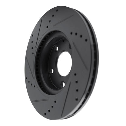 R1 Concepts R1 19-25 Mazda CX-30 Front Right Drilled & Slotted Black Brake Rotor