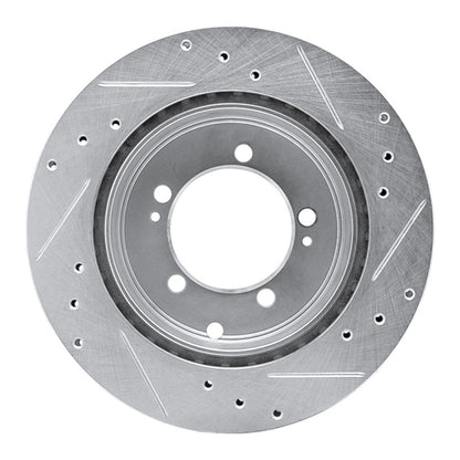R1 Concepts R1 94-95 Eagle TALON Rear Left Drilled & Slotted Silver Brake Rotor