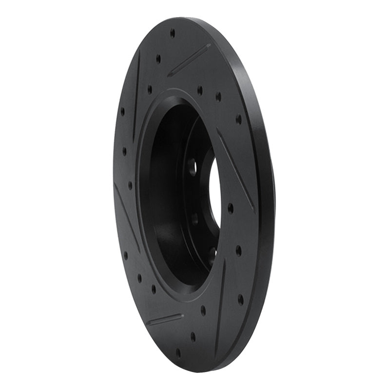R1 Concepts R1 2009-2019 Fiat 500 (USA/Canada) Rear Right Drilled & Slotted Black Brake Rotor