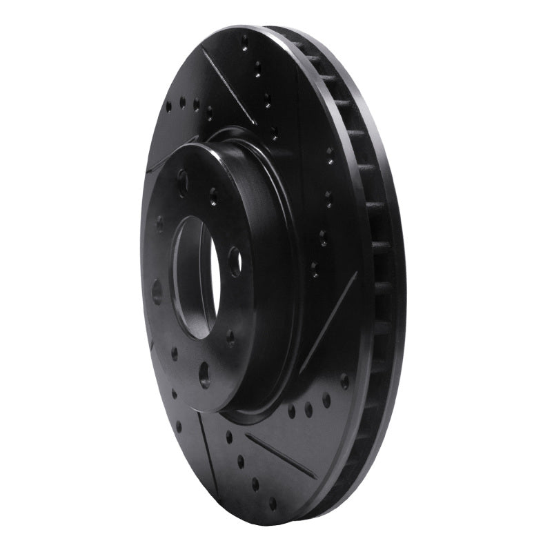 R1 Concepts R1 93-95 Volvo 850 Front Right Drilled & Slotted Black Brake Rotor