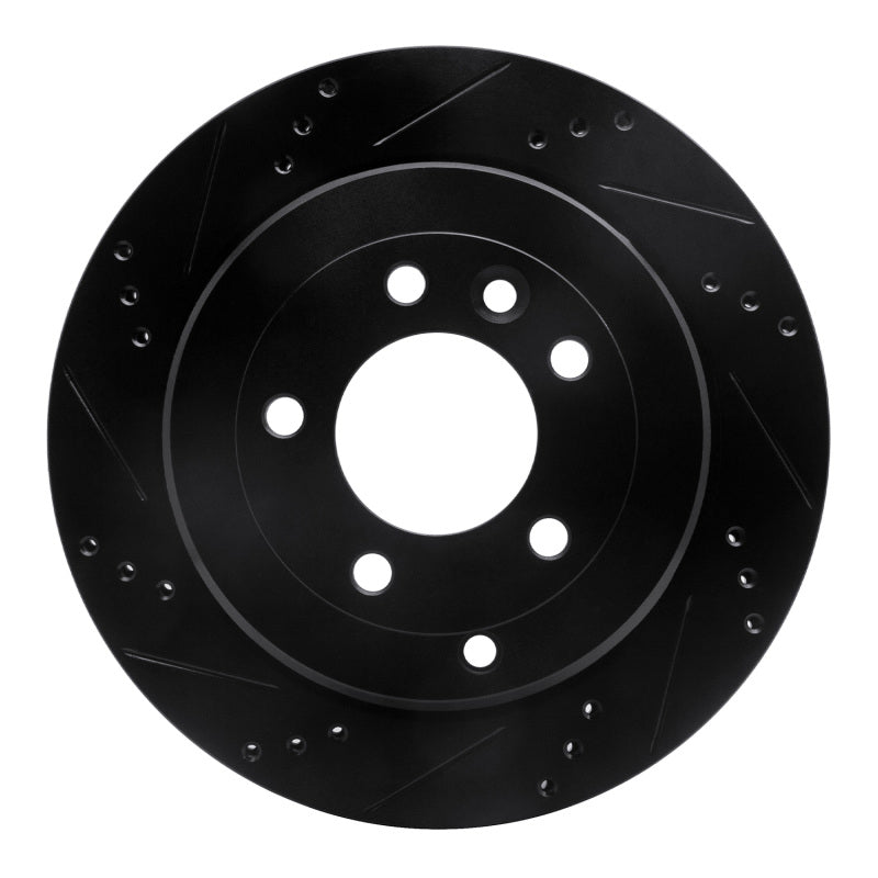 R1 Concepts R1 05-07 Land Rover LR3 Rear Left Drilled & Slotted Black Brake Rotor