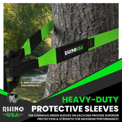 Rhino USA Recovery Tow Strap 3Inx20Ft (Green)