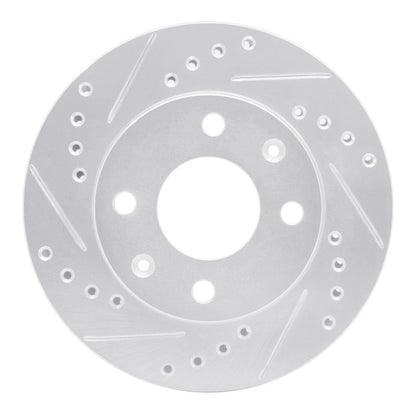 R1 Concepts R1 83-87 Honda Prelude Front Left Drilled & Slotted Silver Brake Rotor