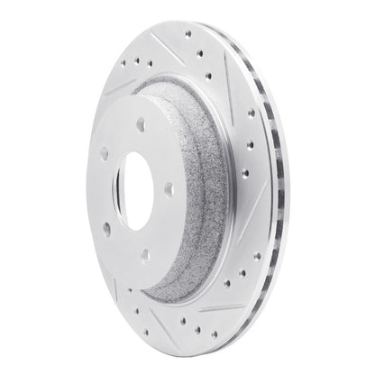 R1 Concepts R1 88-94 Chevrolet Corvette Front Right Drilled & Slotted Silver Brake Rotor