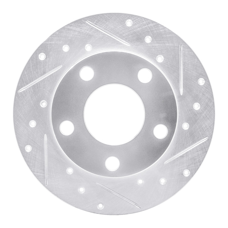 R1 Concepts R1 96-05 Audi A4 Quattro Rear Right Drilled & Slotted Silver Brake Rotor