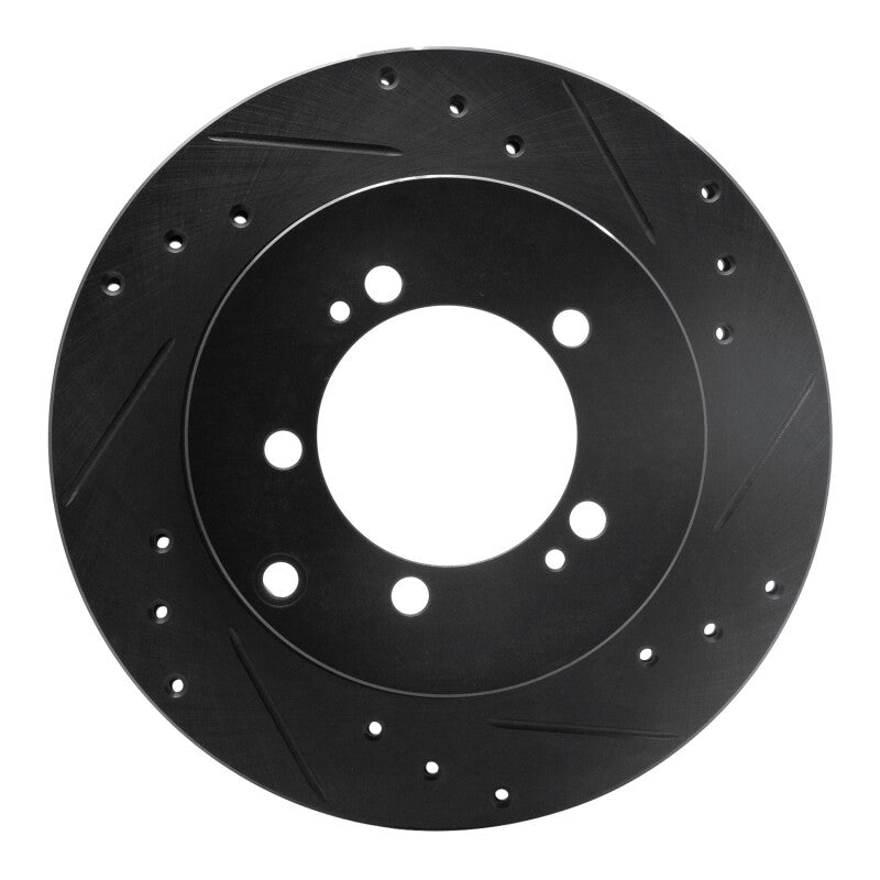 R1 Concepts R1 94-95 Eagle TALON Rear Right Drilled & Slotted Black Brake Rotor