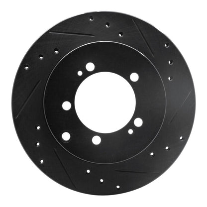 R1 Concepts R1 94-95 Eagle TALON Rear Right Drilled & Slotted Black Brake Rotor