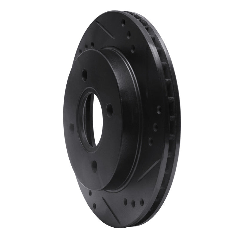 R1 Concepts R1 95-04 Ford Contour Rear Right Drilled & Slotted Black Brake Rotor