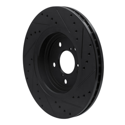 R1 Concepts R1 17-20 Acura MDX Front Left Drilled & Slotted Black Brake Rotor