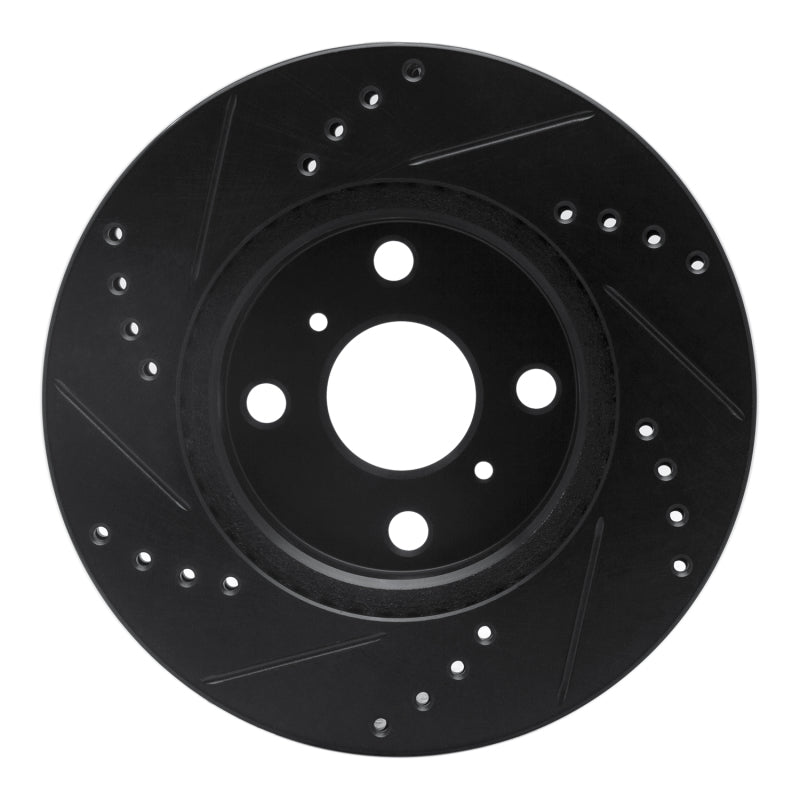 R1 Concepts R1 12-15 Scion IQ Front Right Drilled & Slotted Black Brake Rotor