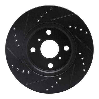 R1 Concepts R1 12-15 Scion IQ Front Right Drilled & Slotted Black Brake Rotor