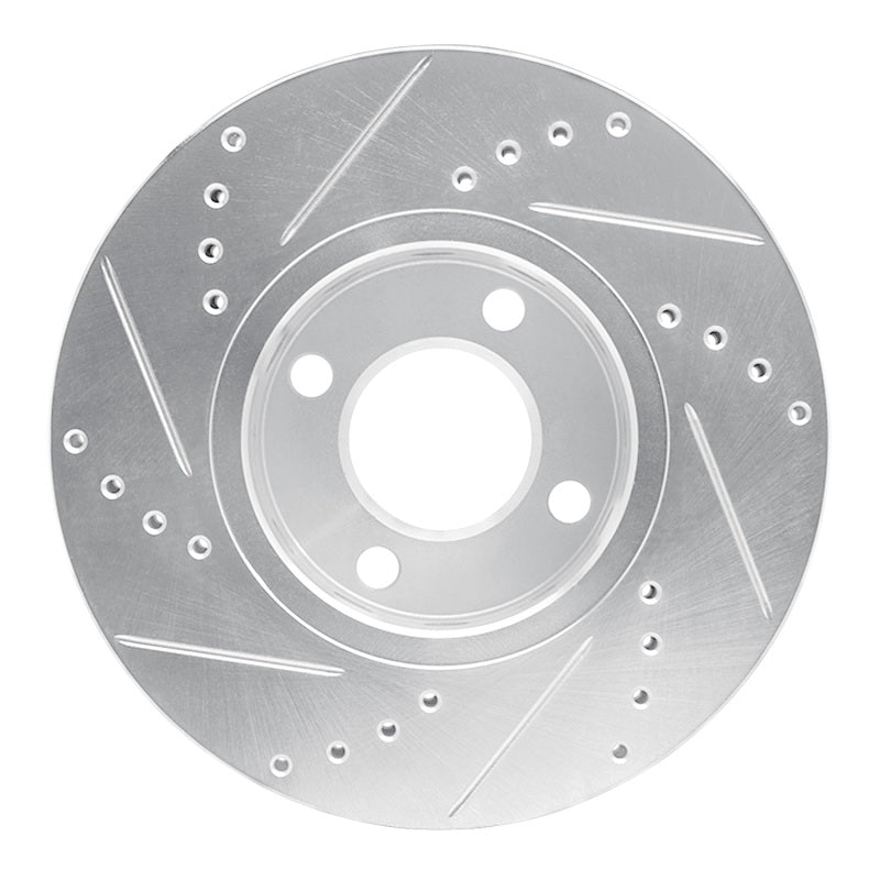 R1 Concepts R1 90-98 Audi 90 Front Right Drilled & Slotted Silver Brake Rotor