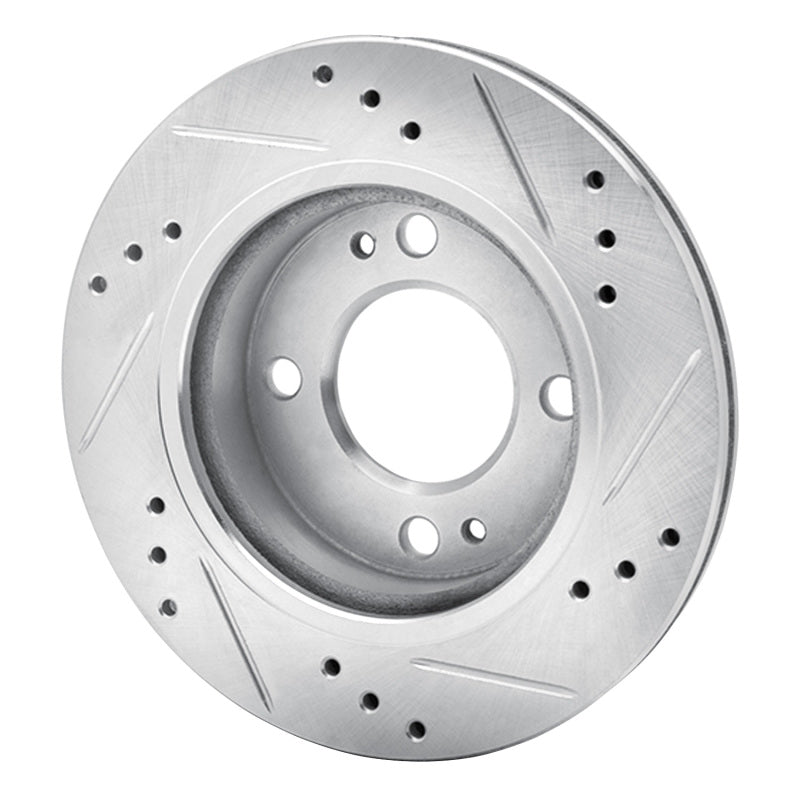 R1 Concepts R1 14-15 Mitsubishi Mirage Front Left Drilled & Slotted Silver Brake Rotor