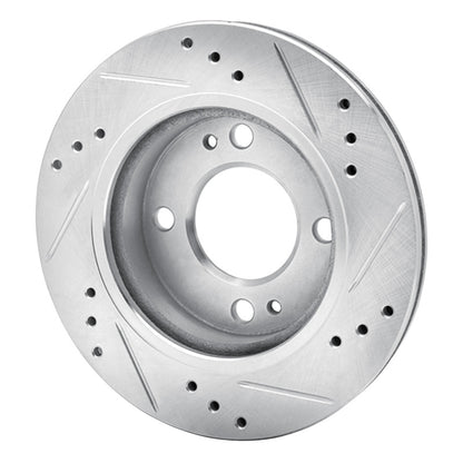 R1 Concepts R1 14-15 Mitsubishi Mirage Front Left Drilled & Slotted Silver Brake Rotor