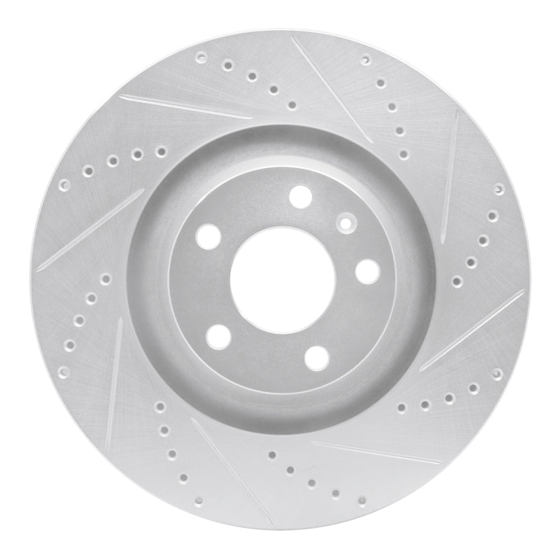R1 Concepts R1 05-11 Audi A6 Quattro Front Right Drilled & Slotted Silver Brake Rotor