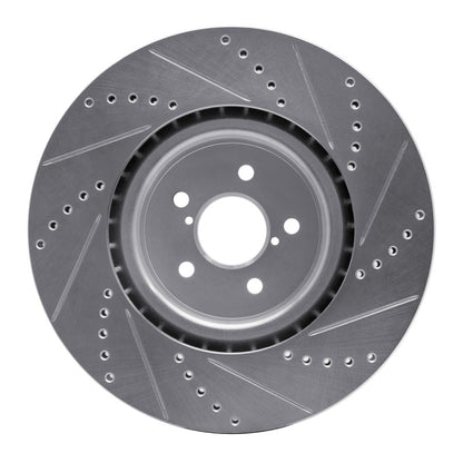 R1 Concepts R1 03-25 Subaru BRZ Front Left Drilled & Slotted Silver Brake Rotor