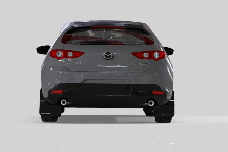 Rally Armor 19-26 Mazda3 Hatchback Black UR Mud Flap w/White Logo