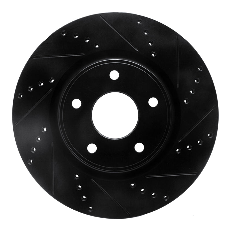 R1 Concepts R1 12-25 Chrysler Voyager Front Right Drilled & Slotted Black Brake Rotor