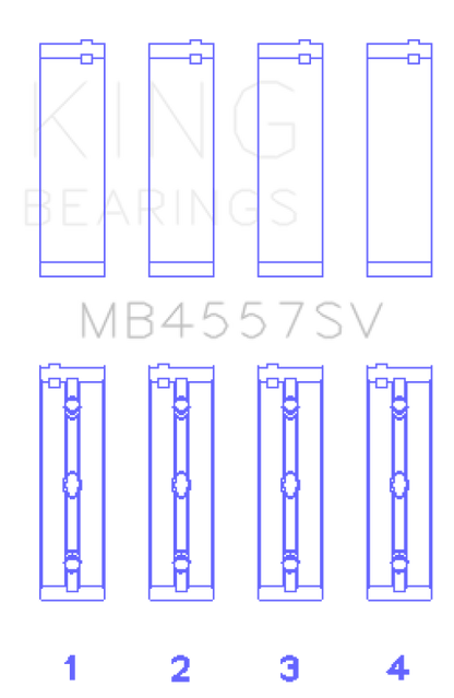 King Engine Bearings Mercedes Benz Om 642.822/36/910/20/30/70 O/S (Size +0.50mm) Main Bearing Set