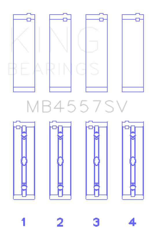 King Engine Bearings Mercedes Benz Om 642.822/36/910/20/30/70 O/S (Size +0.25mm) Main Bearing Set