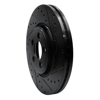R1 Concepts R1 06-10 Jaguar XK Front Right Drilled & Slotted Black Brake Rotor