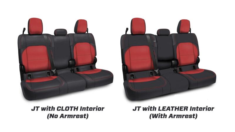 PRP Seats PRP 2020+ Jeep Gladiator JT Rear Bench Cover with Leather Interior - Black/Red