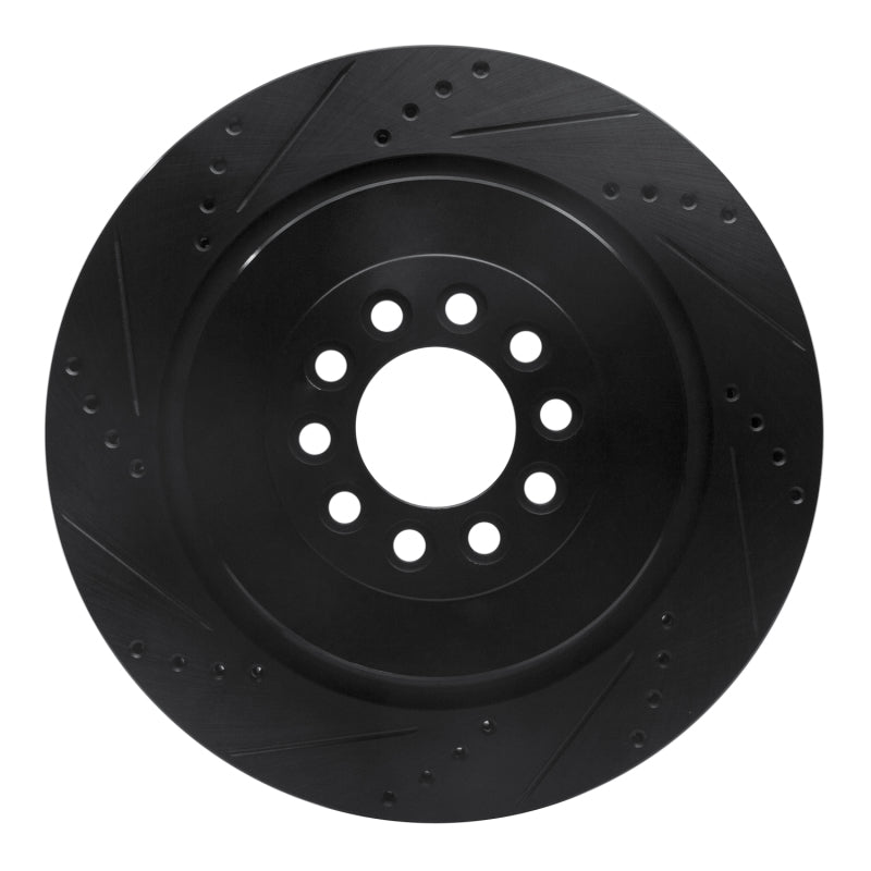 R1 Concepts R1 03-05 Jaguar XJR Front Left Drilled & Slotted Black Brake Rotor