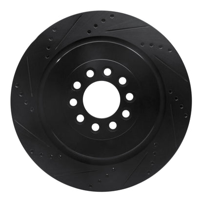 R1 Concepts R1 03-05 Jaguar XJR Front Left Drilled & Slotted Black Brake Rotor